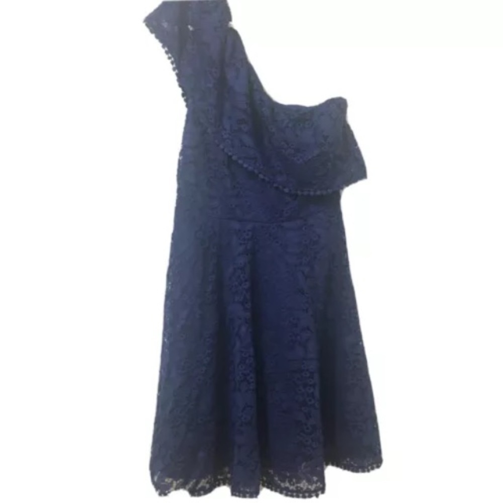 Francesca size xl crochet one shoulder mini dress